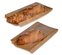 Greaseproof Kraft Bakery Paper Bags with Window for Food (200 Pack) - Pastry & Bread Packaging with Clear Display for Cookies, Croissants, Rolls & Baked Goods (6 x 11")