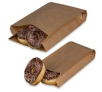 Greaseproof Kraft Paper Bags for Food (200 Pack), Bakery Packaging for Pastries & Bread - Grease-Resistant Kraft Sleeves for Cookies, Croissants, Rolls & Baked Goods (8 x 14")