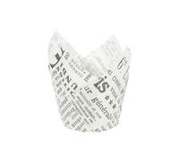 Greaseproof Muffin Baking Cases 200Pcs Tulip Cupcake Paper Cup Bread Paper Holder Flame Cup White Newspaper
