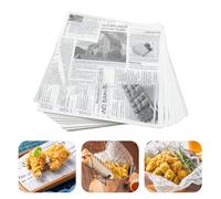Greaseproof Paper, 200 Pcs Oil Proof Papers, Baking Wrapping Paper, Old Newspaper Printing Style, Food Basket Liners Paper For Cakes, Breads, French Fries, Sandwiches, Pizza, Burgers, Hot Dogs 18*18cm