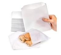 Greaseproof Paper Food Bags 6" x 6" / 150mm x 150mm (Pack of 1000) 100% Grease Resistant Sandwich & Takeaway Bags Perfect for Bakery Goods, Snacks, Fried Foods, And More