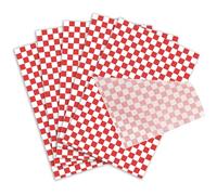 Greaseproof Paper Sheets, 100 Pcs Checkered Grease Proof Burger Sandwich Food Wrapping Paper Sheet for Sandwich 7.48 x 12 Inch