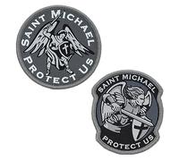 Great 1 Saint Michael Protect Us Military Tactical Patch Set (2-Pack) - Size Round 3” - Hook & Loop Fastener/Backing - Accessory for Clothing, Jackets, Hats, Backpacks
