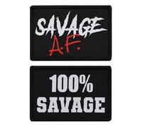 Great 1 Tactical Black Flag Savage Military Patch Set (2-Pack) - Size 2” x 3” - Hook & Loop Fastener/Backing - Accessory for Clothing, Jackets, Hats, Backpacks
