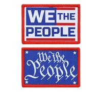 Great 1 Tactical Flag We The People Military Patch Set (2-Pack) - Size 2” x 3” - Hook & Loop Fastener/Backing - Accessory for Clothing, Jackets, Hats, Backpacks