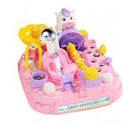 Great Adventure Ball Maze Game, Desktop Marble Run Toy with Catapult and Ball Ejection, 15 Challenges, for Boys and Girls (pink)