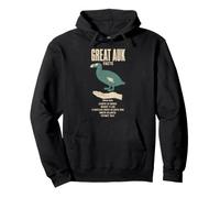 Great Auk Facts Ice Age Size Comparison Chart Pullover Hoodie