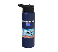 Great Barrier Reef Corals Australian Souvenir Scuba Diving Stainless Steel Insulated Water Bottle