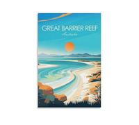 Great Barrier Reef Poster Australia Wall Art Great Barrier Reef Travel Poster Home Decor Travel Gift Wedding Present Poster Canvas Poster Wall Art Decor Print Picture Paintings for Living Room Bedroom