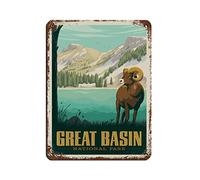 Great Basin Bighorn Sheep Vintage Travel Poster Retro Poster Metal Tin Sign Retro Iron Painting for Bar Man Cave Cafe Family Garage Poster Wall Decor 20x30CM