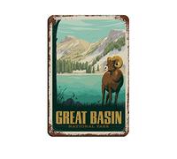 Great Basin Bighorn Sheep Vintage Travel Poster Tin Sign Vintage Metal Pub Club Cafe Bar Home Wall Art Decoration Poster Retro 30x30CM