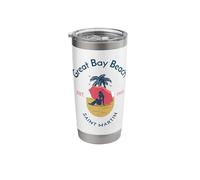 Great Bay Beach Saint Martin St Maarten Stainless Steel Insulated Tumbler