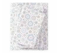 Great Bay Home 100% Turkish Cotton Flannel Bedding Set, Deep Pockets, Soft Sheets, Warm, Anti-Pilling Flannel Sheets (Double, Snowflakes)