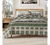 Great Bay Home 3-Piece Reversible Rustic Lodge Bedspread Quilt with 2 Shams. All-Season Quilt Set. (Full/Queen, Salt Creek)