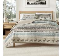 Great Bay Home 3-Piece Reversible Rustic Lodge Bedspread Quilt with 2 Shams. All-Season Quilt Set. (Full/Queen, Yosemite)
