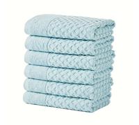 Great Bay Home Blue Bath Towels - 100% Cotton 6 Pack 26x16 Hand Towel Set - Absorbent, Durable, Quick-Dry Towels for Bathroom (Pale Blue)