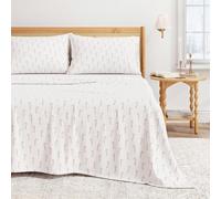 Great Bay Home Christmas Flannel Bedding Set California King Size, 100% Turkish Cotton Double Brushed Winter Sheets Ultra-Soft Cozy 4 Piece Bedding Set