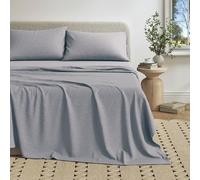 Great Bay Home Extra Soft Heather Jersey Knit (T-Shirt) Sheet Set Soft, Comfortable, Cozy All-Season Bed Sheets Carmen Collection (King, Sky Blue)