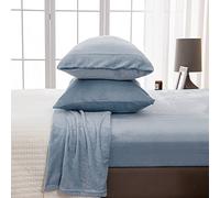 Great Bay Home Extra Soft Velvet Plush Full Micro Fleece Sheet Set | Deluxe Microplush Non Pilling Sheets, Deep Pocket | Lavish Sherpa Velvet Luxe Collection (Full, Pearl Blue)