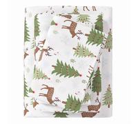 Great Bay Home Flannel Sheet Set California King Size - 100% Turkish Cotton, Double-Brushed, Winter Bed Sheets - Ultra-Soft, Cozy, 4-Piece Rustic Bedding Set (Deer, Trees, & Snow)