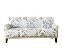 Great Bay Home Patchwork Scalloped Printed Furniture Protector Stain Resistant Sofa Cover (Sofa, Grey)