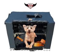 GREAT BIKERS GEAR Dog Crate Cover for Dog Crate Medium, Durable Polyester PU Coated Cover Designed for 1 & 2 Door Cage, Includes 1 Breathable Mesh Window & 1 Pocket for 30 Inch Crate (Cover Only)