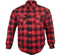 GREAT BIKERS GEAR - Motorcycle Shirt Fully Reinforced with Protective Aramid Lining Fabric Motorbike Riding Free Ce Protectors Red