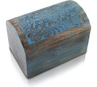 Great Birthday Gift Ideas Handmade Decorative Wooden Jewellery Box Treasure Box Jewellery Organizer Keepsake Box Treasure Chest Trinket Holder Lock Box Watch Box 22 x 15 cms