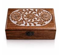 Great Birthday Gift Ideas Handmade Decorative Wooden Jewelry Box Jewelry Organizer Keepsake Box Treasure Chest Trinket Holder Watch Box Storage Box Housewarming Gifts Women