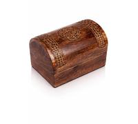 Great Birthday Gift Ideas Handmade Decorative Wooden Jewelry Keepsake Box With Celtic Carving Jewelry Organizer Treasure Chest Trinket Holder Watch Storage Box Home Decor (Antique Finish)