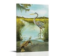 Great Blue Heron Anti Splash Art Posters Living Room And Bedroom Hanging Paintings Suitable for Multiple Scenarios No Need for Punching Easy to Install Suitable for Gifts And Personal UseFrame-style16