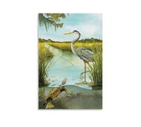 Great Blue Heron Anti Splash Art Posters Living Room And Bedroom Hanging Paintings Suitable for Multiple Scenarios No Need for Punching Easy to Install Suitable for Gifts And Personal UseUnframe-style