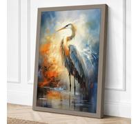 Great Blue Heron at Dawn Canvas Wall Art Print 24x16 Inch (61 x 41 cm)