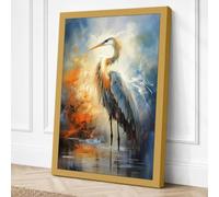 Great Blue Heron at Dawn Canvas Wall Art Print 36x24 Inch (91 x 61 cm)