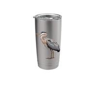 Great Blue Heron Bird Lover Illustration Stainless Steel Insulated Tumbler