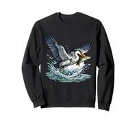 Great Blue Heron Catching Fish Wetlands Wildlife Sweatshirt