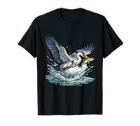 Great Blue Heron Catching Fish Wetlands Wildlife T-Shirt
