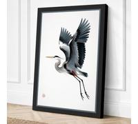 Great Blue Heron in Flight Canvas Wall Art Print 18x12 Inch (46 x 30 cm)