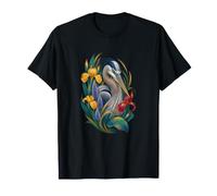 Great Blue Heron Iris Wetland Portrait T-Shirt