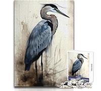 Great Blue Heron Jigsaw for Adults 1000 Pieces Focus Building Educational Activity for Festive Occasions Size 38x26cm