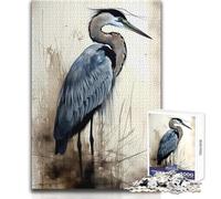 Great Blue Heron Jigsaw Puzzles 1000 Pieces for Teenagers Cognitive Development Fun Game Special Thoughtful Celebration Present Size 38x52cm
