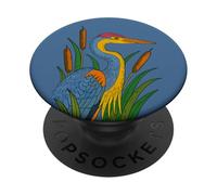 Great Blue Heron Michigan Lake Life Nature Wildlife PopSockets Adhesive PopGrip