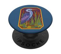 Great Blue Heron Michigan Lake Life Nature Wildlife PopSockets Adhesive PopGrip