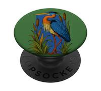 Great Blue Heron Michigan Lake Life Nature Wildlife PopSockets Adhesive PopGrip