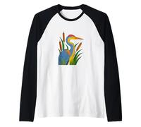 Great Blue Heron Michigan Lake Life Nature Wildlife Raglan Baseball Tee