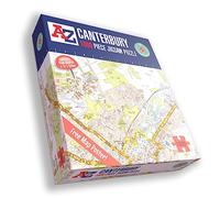 Great Britain A-Z Map of Canterbury 1000 Piece Jigsaw Puzzle - Exclusive Street Map - Includes Guide Print & City Index - Nostalgic Gift Mapping Fun for Adults