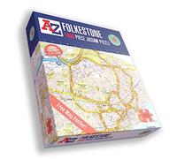 Great Britain A-Z Map of Folkestone 1000 Piece Jigsaw Puzzle - Exclusive Street Map - Includes Guide Print & City Index - Nostalgic Gift Mapping Fun for Adults
