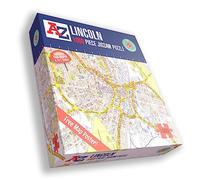 Great Britain A-Z Map of Lincoln 1000 Piece Jigsaw Puzzle - Exclusive Street Map - Includes Guide Print & City Index - Nostalgic Gift Mapping Fun for Adults