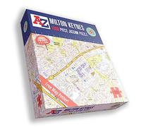 Great Britain A-Z Map of Milton Keynes 1000 Piece Jigsaw Puzzle - Exclusive Street Map - Includes Guide Print & City Index - Nostalgic Gift Mapping Fun for Adults