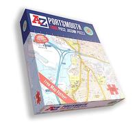 Great Britain A-Z Map of Portsmouth 1000 Piece Jigsaw Puzzle - Exclusive Street Map - Includes Guide Print & City Index - Nostalgic Gift Mapping Fun for Adults